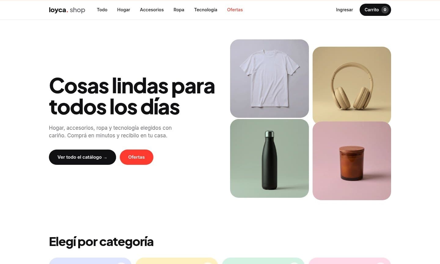 Loyca Shop, tienda de demostración