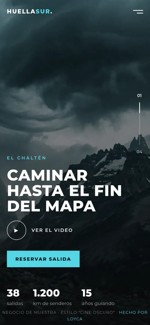 Estilo Cine oscuro: Huella Sur · excursiones