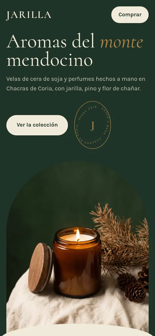 Estilo Clásico curvo: Jarilla · velas y perfumes