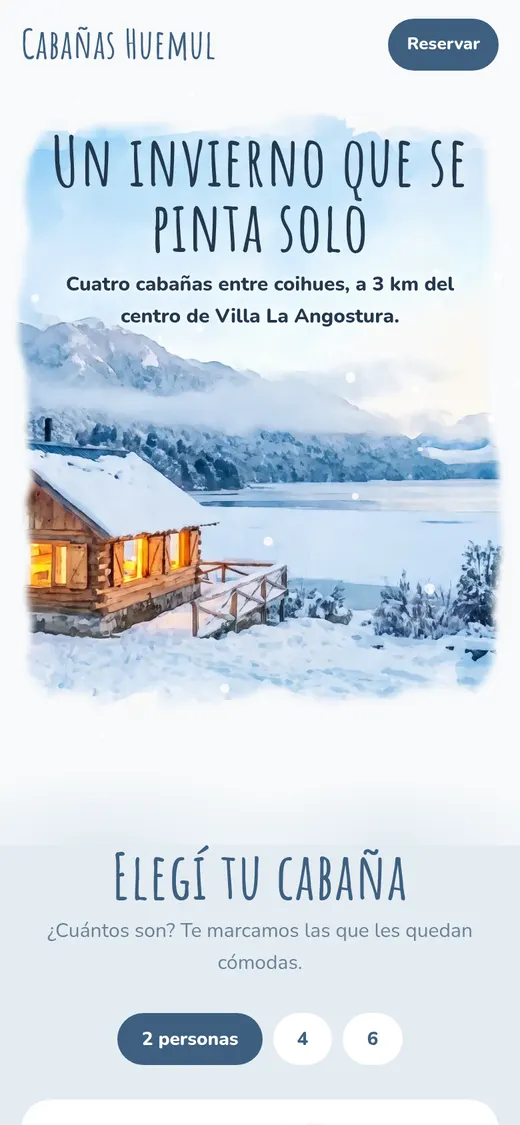 Estilo Invierno de acuarela: Cabañas Huemul · Villa La Angostura