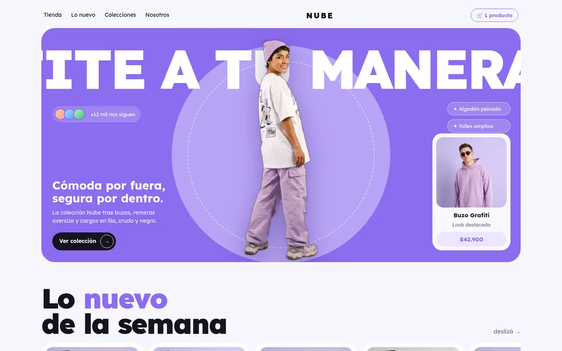 Estilo Lila juvenil: Nube · ropa urbana