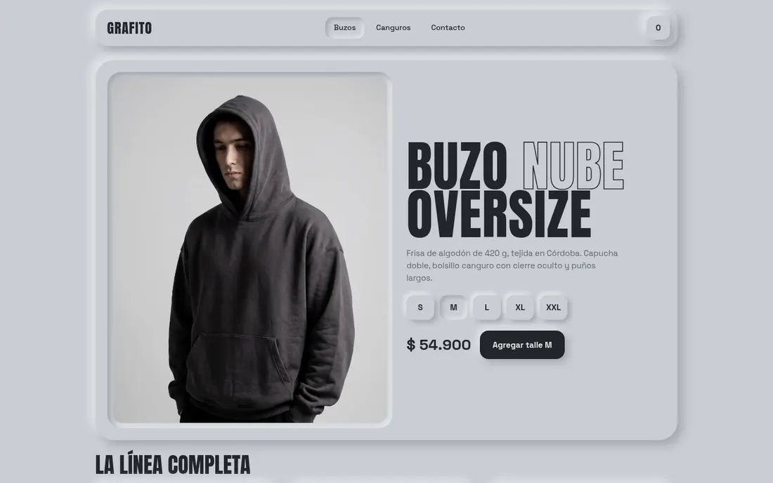 Estilo Neumórfico gris: Grafito · buzos urbanos