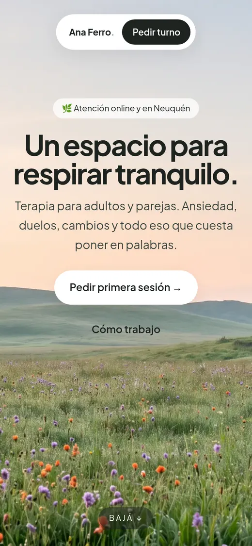 Estilo Paisaje calmo: Ana Ferro · psicóloga
